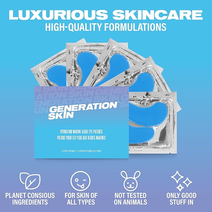 Eye Mask, Eye Masks for Dark Circles and Puffiness, Under Eye Mask with Hyaluronic Acid and Marine Algae, Vegan and Cruelty-Free Under Eye Patches, Marine Algae Eye Masks, 5-Pack-VivaGrace Women