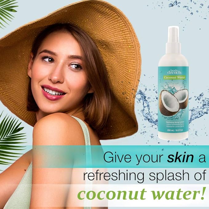 Body Drench Coconut Water Hydrating Spray Lotion for All Skin Types, 8.5 fl oz-VivaGrace Women