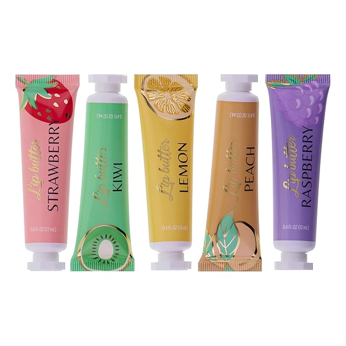 Expressions 5pc Lip Butter Collection - Simply Sweet Fruit Flavored Lip Butter Balm Set | Moisturizing Squeeze Tube Lip Butters for Everyday Lip Care and Lip Repair-VivaGrace Women