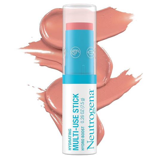 Neutrogena Hydro Boost Hydrating Multi-Use Makeup Stick with Hyaluronic Acid, Gentle Multi-Use Colored Makeup Balm to Brighten Lips, Cheeks & Eyes, Non-Comedogenic, Soft Pink, 0.26 oz-VivaGrace Women
