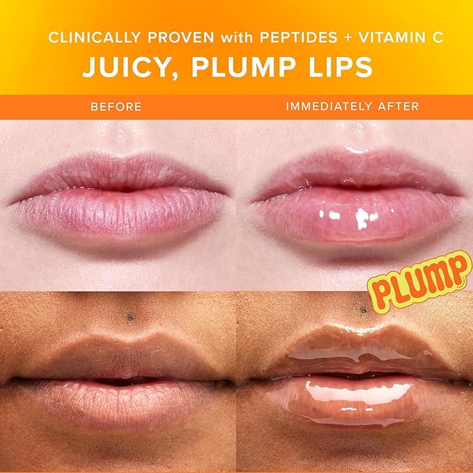 Farmacy Peptide Lip Balm - Lip Smoothie Hydrating Lip Balm with Vitamin C to Visibly Plump + Smooth Lip Lines - Nourishing Lip Treatment with a High-Gloss Finish - Mango (10g)-VivaGrace Women