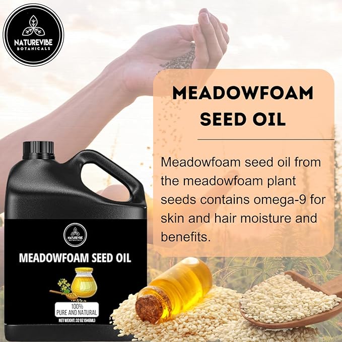 Naturevibe Botanicals Meadowfoam Oil 32 Ounces | 100% Pure and Natural | Great for Skin Care and Hair Care-VivaGrace Women