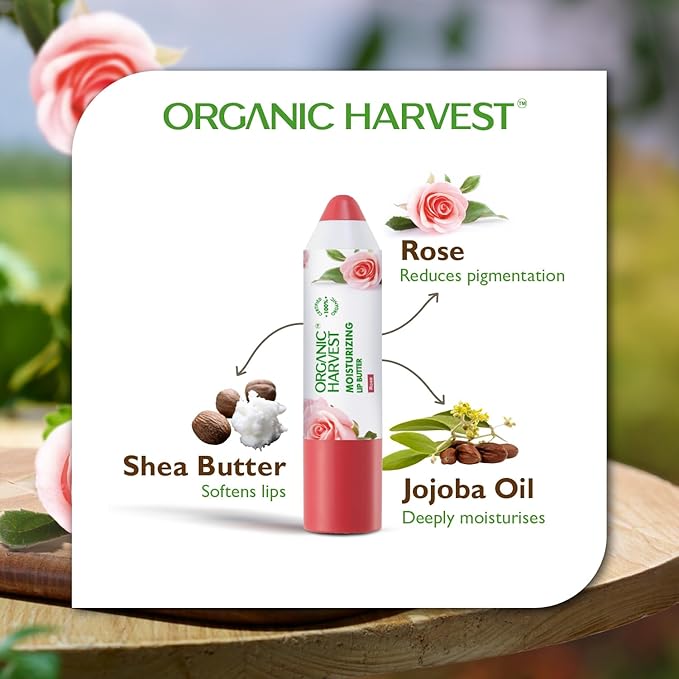 Moisturizing Lip Butter: Rose | Tinted Lip Butter for Women, Men & Kids | Best Organic Lip Balm | 100% American Certified Organic | 4gm-VivaGrace Women