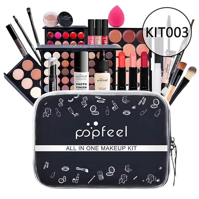 All-in-One Makeup Gift Set Travel Makeup Kit Complete Starter Makeup Bundle Lipgloss Lipstick Concealer Blushes Powder Eyeshadow Palette Cosmetic Palette for Teen Girls & Adults #2-VivaGrace Women