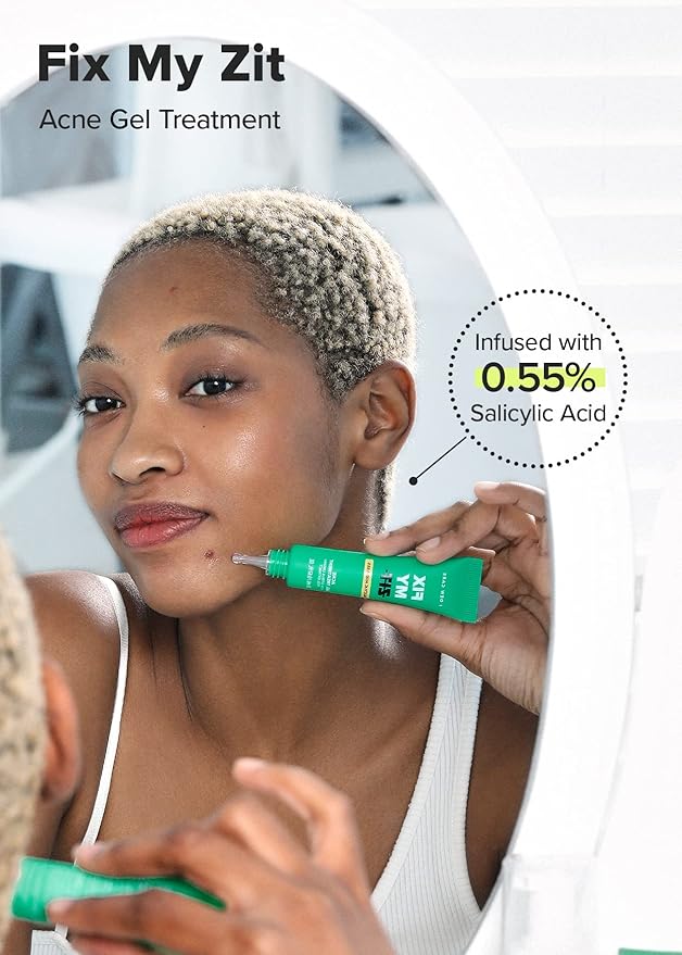 I DEW CARE Acne Gel Treatment - Fix My Zit | with 0.55% Salicylic Acid, Spot Treatment, Blemishes & Zits, Pimple Control, Clears Breakouts, for Sensitive Skin, Soothing, 0.67 FL Oz