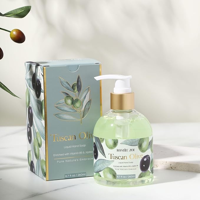 Liquid Hand Soap with Gift Box - Olive - 260ml/ 8.7 fl.oz (Pack of 3)