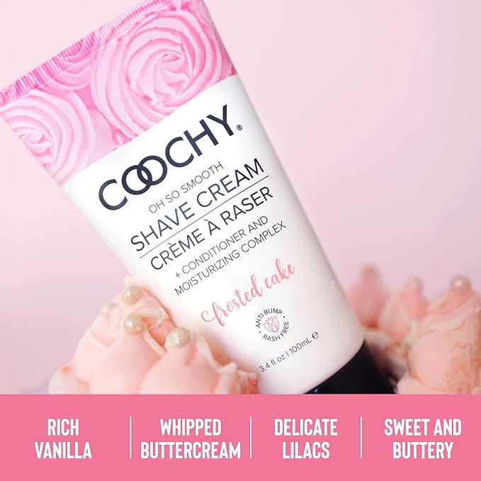 Coochy Shave Cream - Moisturizing Shave Lotion - Gentle Intimate Shaving Cream - For Bikini Area, Underarms, Legs & More - Rash-Free, Hydrating Formula - 12.5 oz, Frosted Cake-VivaGrace Women