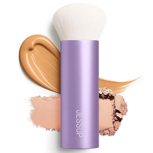 Jessup Professional Foundation Brush for Liquid, Cream and Powder, Large Dense Face Makeup Brush for Natural Flawless Finish, Luxury Purple AS004-VivaGrace Women