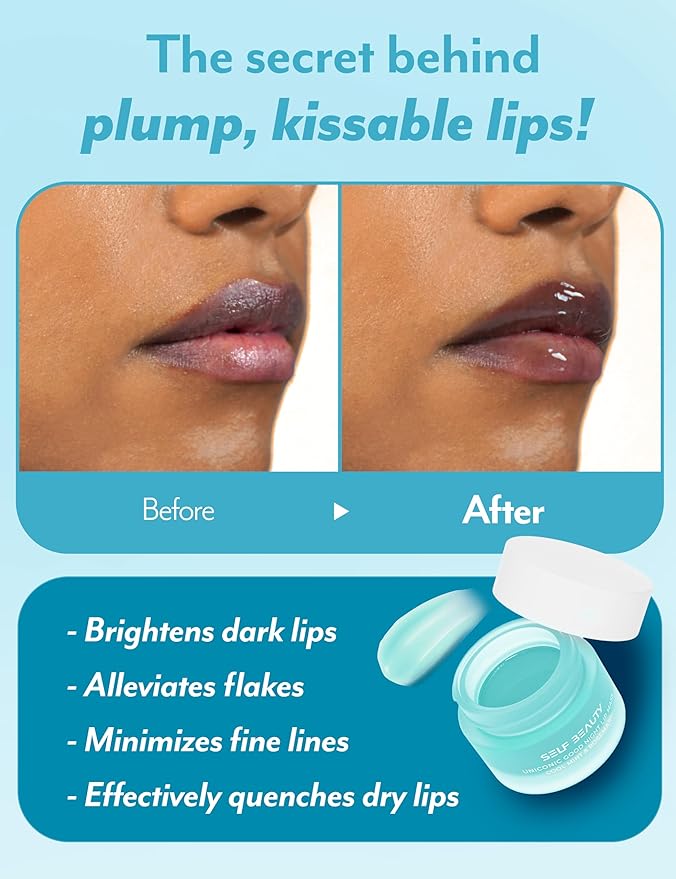 SelfBeauty Lip Mask - Cool Mint Rosemary, Vegan Lip Balm, Daily Lip Moisturizer, Overnight Hydrating Lip Treatment with Cool Mint, Lip Scrub Exfoliator Intensive Lip Repair, 0.51fl.oz-VivaGrace Women