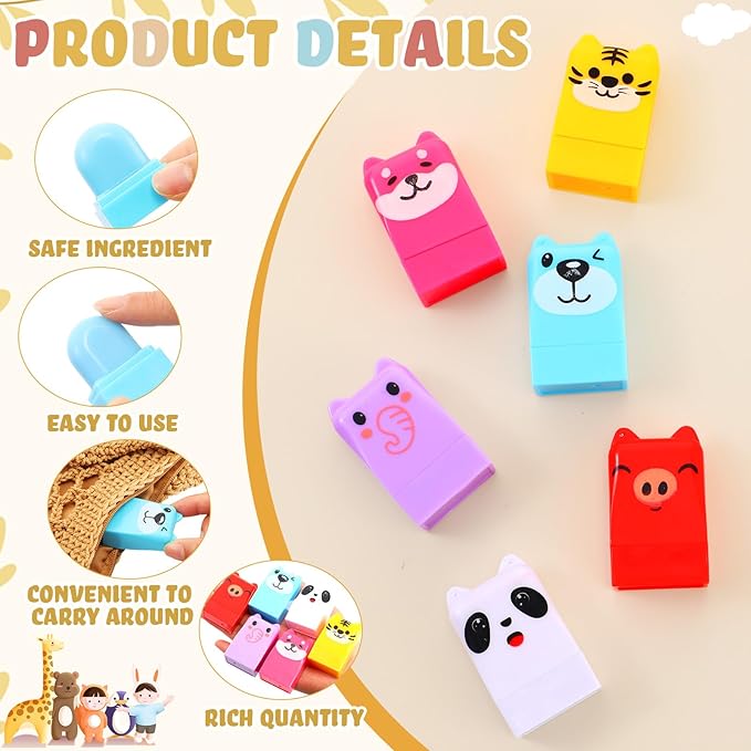 12 Pcs Farm Animals Birthday Lip Balm Gifts for Baby Shower Prizes Gift Baby Shower Favors Genger Reveal Gifts Zoo Theme Birthday Party Favors for Preschool Toddler Boy Girl Classroom Prizes-VivaGrace Women