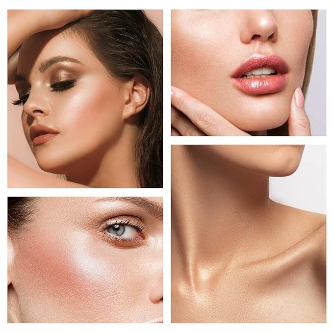 Boobeen Highlighter Makeup Highlighter Palette Powder Shimmer Highlighter Makeup Facial Illuminator Bronzer Palette Waterproof Long Lasting-VivaGrace Women
