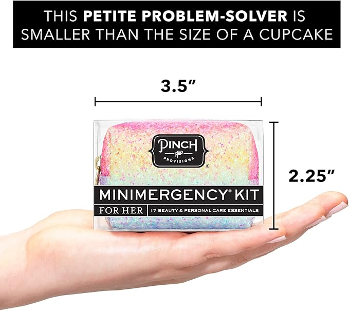 Pinch Provisions Rainbow Minimergency Kit, includes 17 Travel-Sized Cosmetic Essentials, Convenient for Purses, Emergency Beauty Accessories, Gifts for Holiday’s & Birthday’s-VivaGrace Women