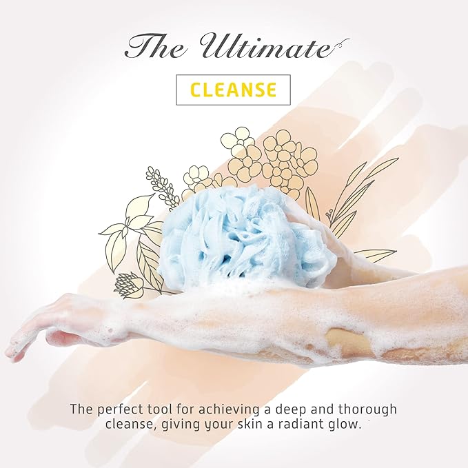 Spongentle Dual Texture Deep Cleansing Loofah Sponge for Radiant Skin, Pack of 3, Bath and Shower, Exfoliating Body Scrubber, Beautiful Colors for Women and Men-VivaGrace Women