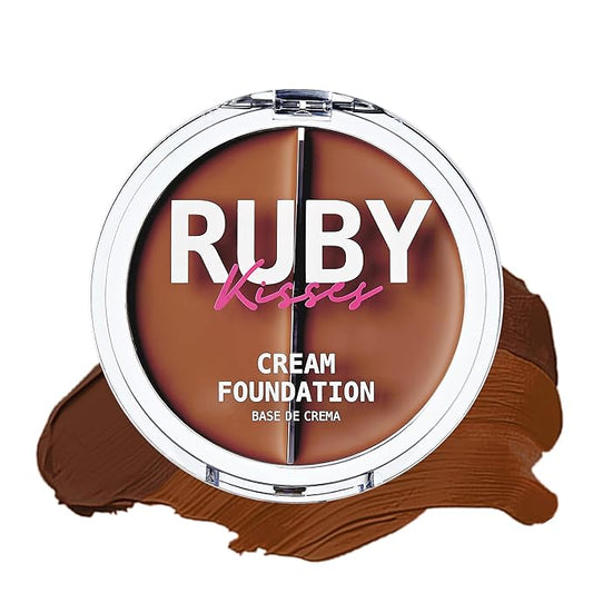 Ruby Kisses 3D Face Creator Cream Foundation & Concealer, 12 Hours Long Lasting, Medium to Full Coverage, Non-Greasy, Ideal for Makeup & Contour Palette (Level 14)-VivaGrace Women