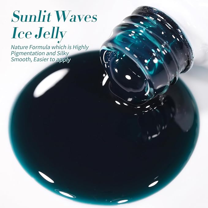 Born Pretty Jelly Gel Nail Polish Set Spring Summer Crystal Glass Translucent Pastel Sheer Gel Polish Pink Green Blue Red Yellow Silver Shiny Glitter Gel Nail Polish Nail Art Gel DIY Gift 6PCS-VivaGrace Women