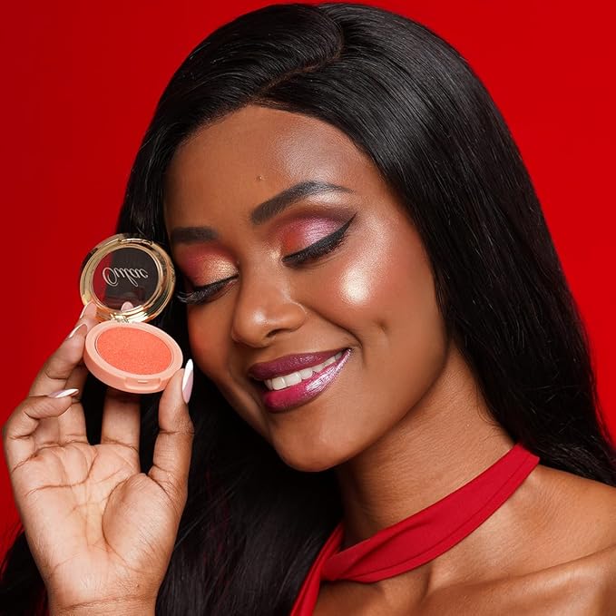 Oulac Luminisers Powdery Blusher for Cheeks Face Glow,Brighten Skin As Highlighter Makeup, Shimmer Blusher,Buildable and Vegan Cosmetics,4.8g F09 Summer Flame-VivaGrace Women
