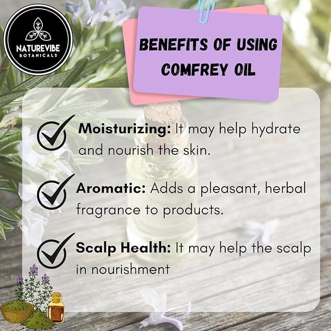 Naturevibe Botanicals Comfrey Oil 32 Ounces | 100% Pure and Natural | Great for Skin Care and Hair Care-VivaGrace Women