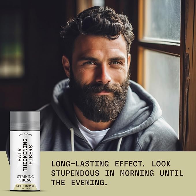 Striking Viking Hair Fibers for Thinning Hair - Building Fibers (Light Blonde) 28g - Naturally Derived Formula - Long Lasting Powder for Undetectable, Thicker Looking Results for Men & Women-VivaGrace Women