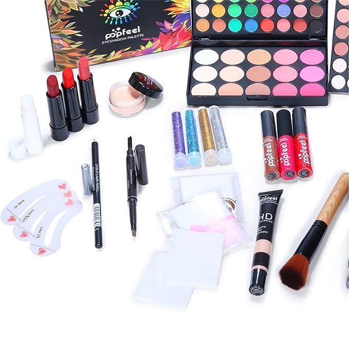 Multi-purpose Makeup Kit All-in-One Makeup Gift Set Colours Mix Eyeshadow Concealer Lip Gloss Pressed Powder and Powder Blusher Cosmetic Makeup Palette Set Kit #093-VivaGrace Women