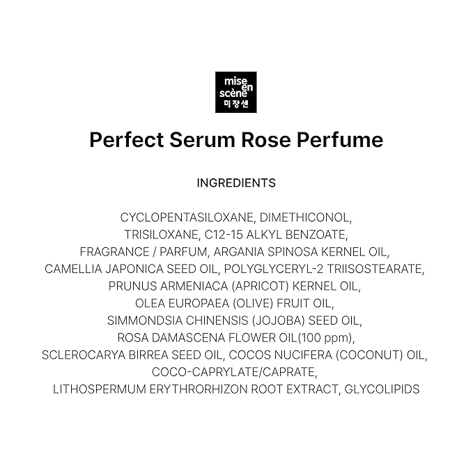 Mise En Scene Perfect Rose Perfume Serum - Korean Hair Essence with Rose Scent, Argan Oil for Damaged Hair Care, 2.70 fl. Oz-VivaGrace Women