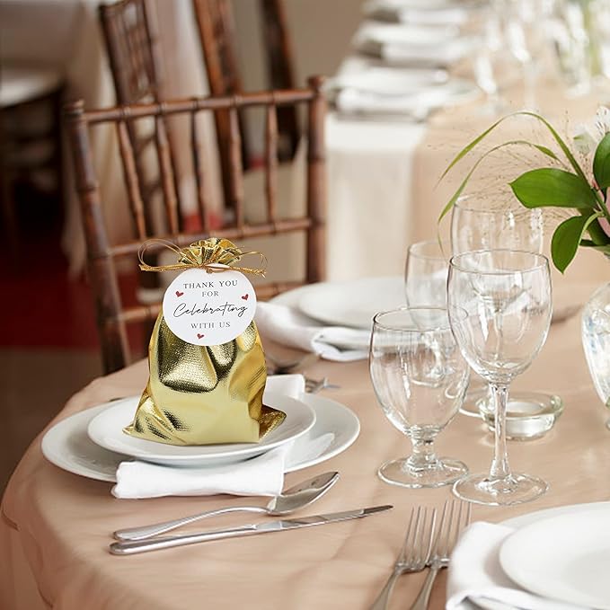 Pack of 100 4"x 6" Heavy Duty Gold Drawstring Organza Jewelry Pouches Wedding Party Christmas Favor Gift Candy Chocolate Bags-VivaGrace Women