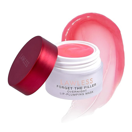 LAWLESS Forget the Filler Lip Mask - Candy Apple - Premium Overnight Lip Plumping Treatment with Natural Ingredients Designed to Plump, Hydrate, and Smooth Lips - 0.28 oz-VivaGrace Women
