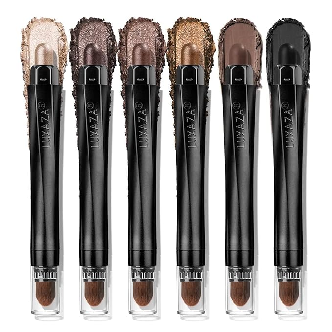 Brown Eyeshadow Stick Makeup 6PCS Set, Neutral Eyeshadow Palette Metallic Shimmer Matte Cream Eye Shadow Eyeliner Brightener Pencil Crayon - TAUPE MAUVE-VivaGrace Women