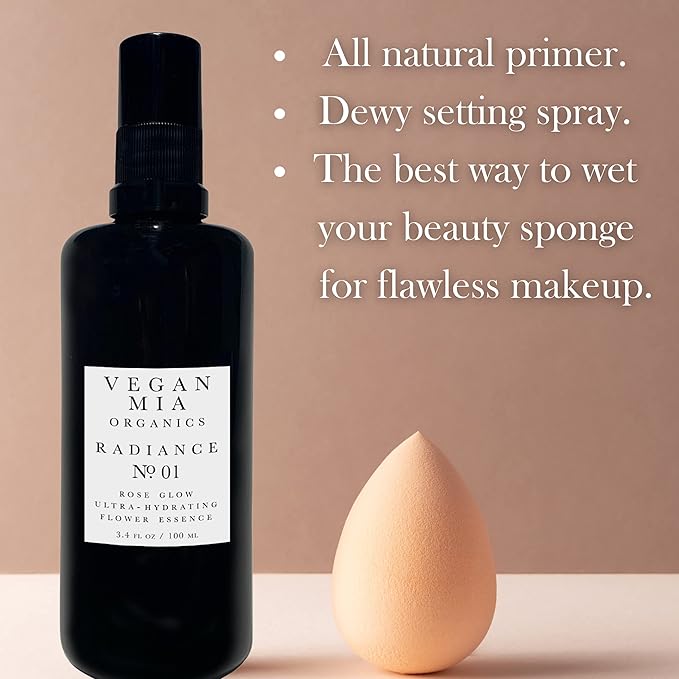 Organics - Radiance, Ultra-Hydrating Rose Water Spray for Face and Neck, Face Mist with Organic Rose Flower Essence, Facial Mist for All Skin Types, Hydrates Dry and Dull Skin, 3.4 fl oz-VivaGrace Women