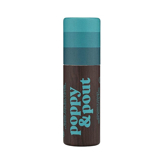 Poppy & Pout Coastal Coconut Jumbo Lip Balm | All Natural Lip Balms & Moisturizers | Hydrates with Beeswax, Vitamin E, Organic Coconut Oil | Cruelty-Free | Lip Balm in Recyclable Cardboard Tube-VivaGrace Women