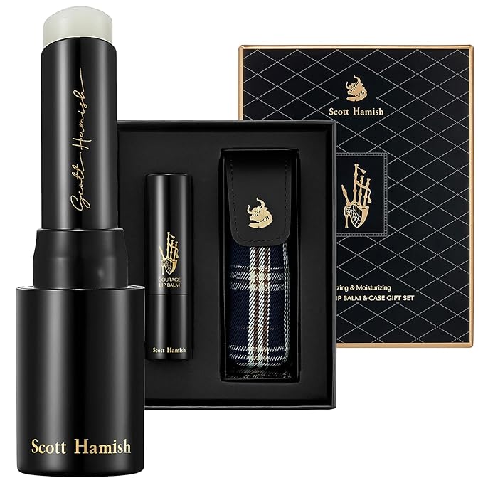 Courage Lip Balm & Case Gift Set - Pure Cowhide Leather Chapstick Holder with Hydrating Lip Balm for Dry Cracked Lips - Flavored Lip Balm & Lip Balm Holder Gift Set for Men-VivaGrace Women