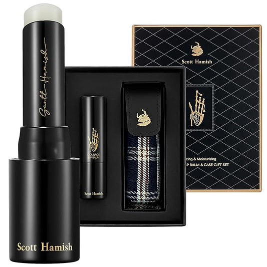 Courage Lip Balm & Case Gift Set - Pure Cowhide Leather Chapstick Holder with Hydrating Lip Balm for Dry Cracked Lips - Flavored Lip Balm & Lip Balm Holder Gift Set for Men-VivaGrace Women