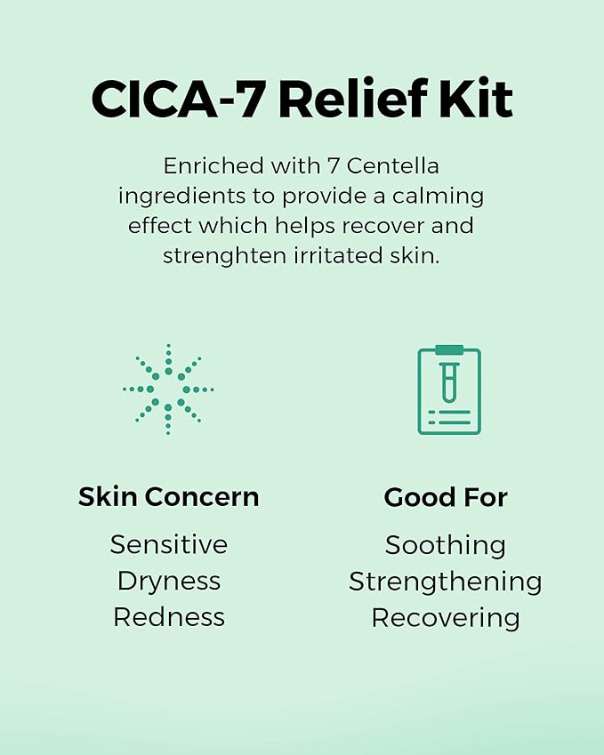 COSRX CICA Relief Kit | Toner, Serum, Cream with Centella Asiatica | Sensitive Skin, Soothing, Moisturizing | Travel Size Set, Gift Set, Korean Skincare, Not Tested on Animals, Paraben Free-VivaGrace Women