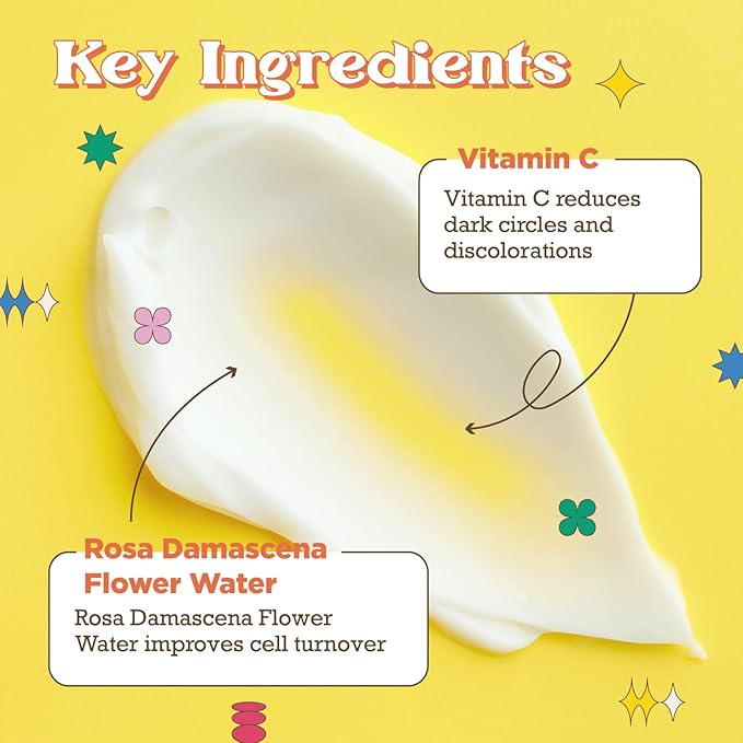 Natural Rose Water Base Vitamin C Eye Cream for Dry&Sensitive Skin | Dark Circles Wrinkles Puffiness and Bags Under Eyes | Anti Aging Nourishes | Made In USA | #Purifect 30ml (#Bright Vibes Only)-VivaGrace Women