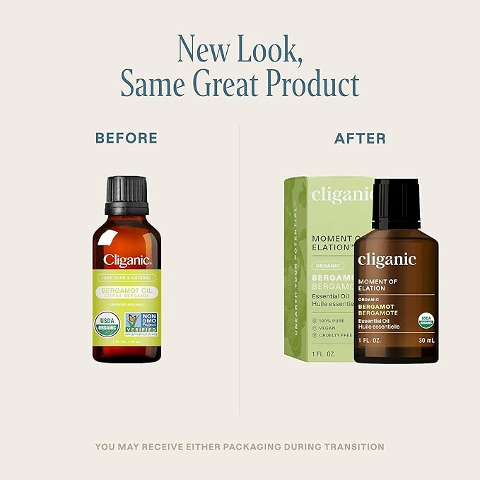 Cliganic Organic Bergamot Essential Oil, 100% Pure Natural for Aromatherapy | Non-GMO Verified (Packaging May Vary)-VivaGrace Women