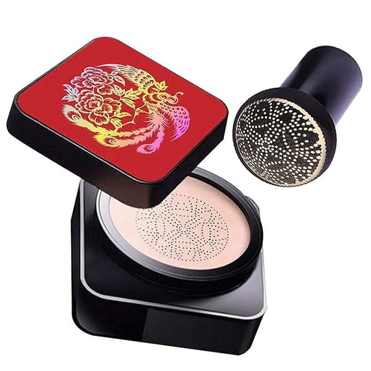 Mushroomhead Air Cushion CC Cream Flawless Foundation Natural BB Full Coverage Blemishes Long Lasting Waterproof,Multi-Function Beauty With Brush (-VivaGrace Women