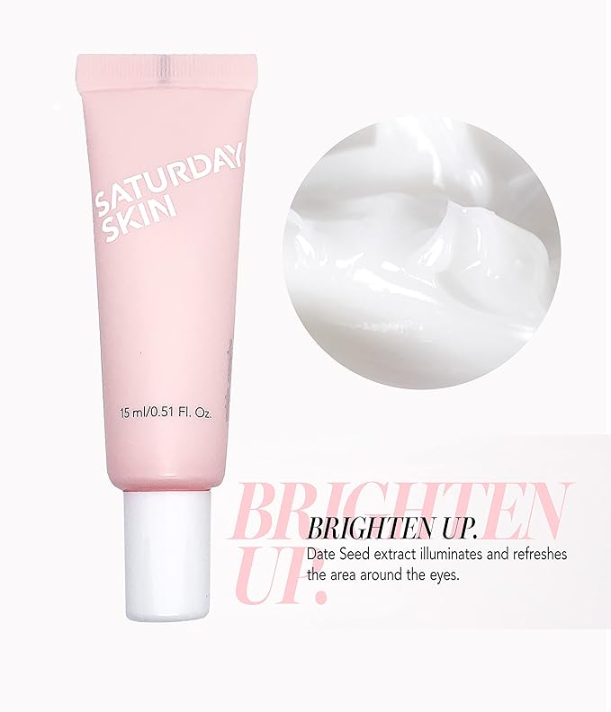 Saturday Skin Wide Awake Brightening Cream Illuminating Eye Cream for Wrinkles, Puffy Eyes + Dark Circles Lightweight, Moisturizing, Deeply Hydrates(0.51 Fl Oz (15ml))-VivaGrace Women