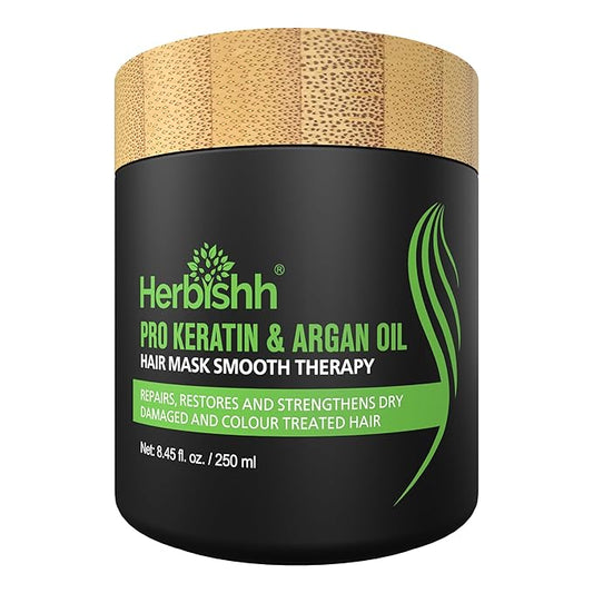 Herbishh Argan Hair Mask-Deep Conditioning & Hydration For Healthier Looking Hair for very Dry, Weak, Stressed Out Hair, No Sulphates, No Parabens-VivaGrace Women
