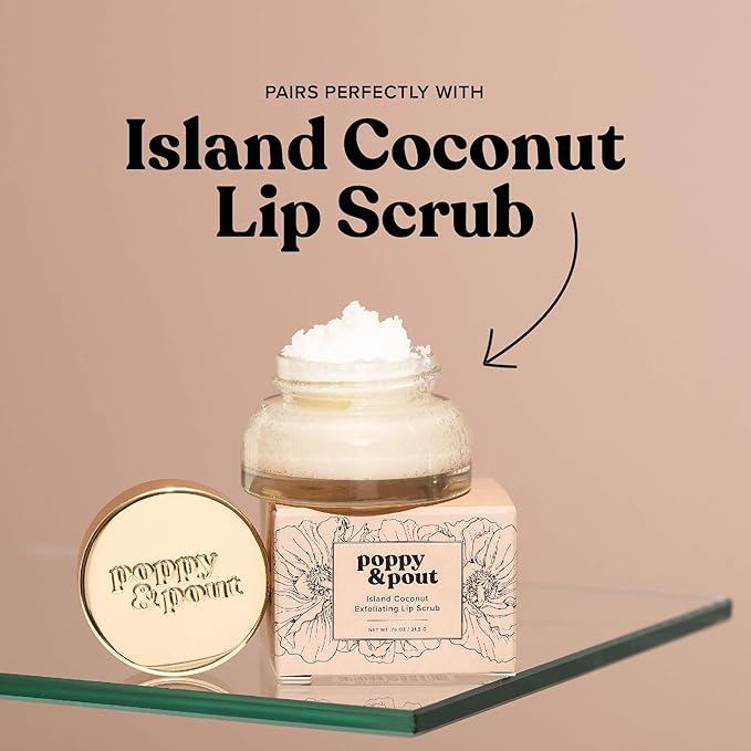 Poppy & Pout Island Coconut Jumbo Lip Balm | All Natural Lip Balms & Moisturizers | Hydrates with Beeswax, Vitamin E, Organic Coconut Oil | Cruelty-Free | Lip Balm in Recyclable Cardboard Tube-VivaGrace Women