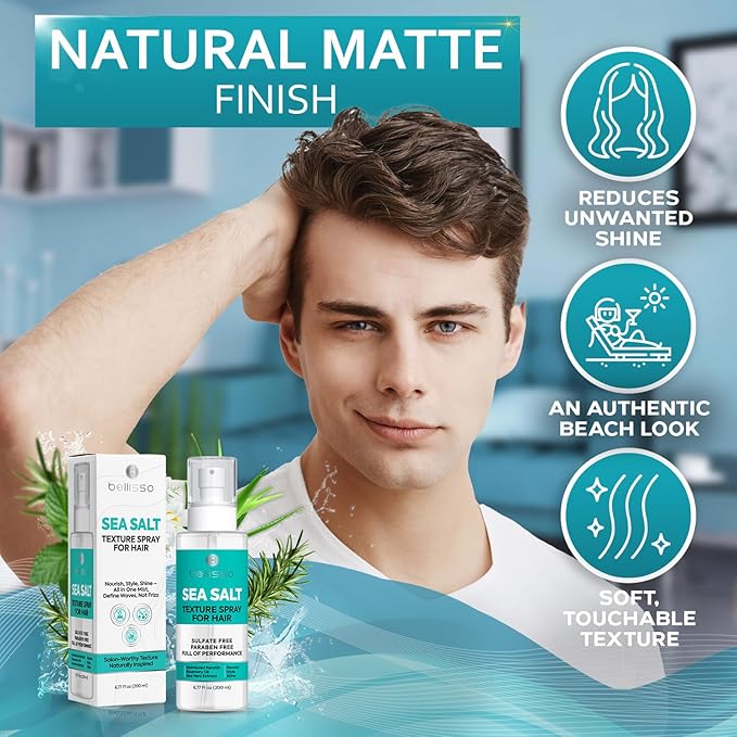 Sea Salt Spray - Dry Hair Texture for Women and Men - Products for Volume for Fine, Wavy and Curly Hair - Thickening, Texturizing and Light Volumizing Effect - Alcohol Free Formula - Travel Size-VivaGrace Women