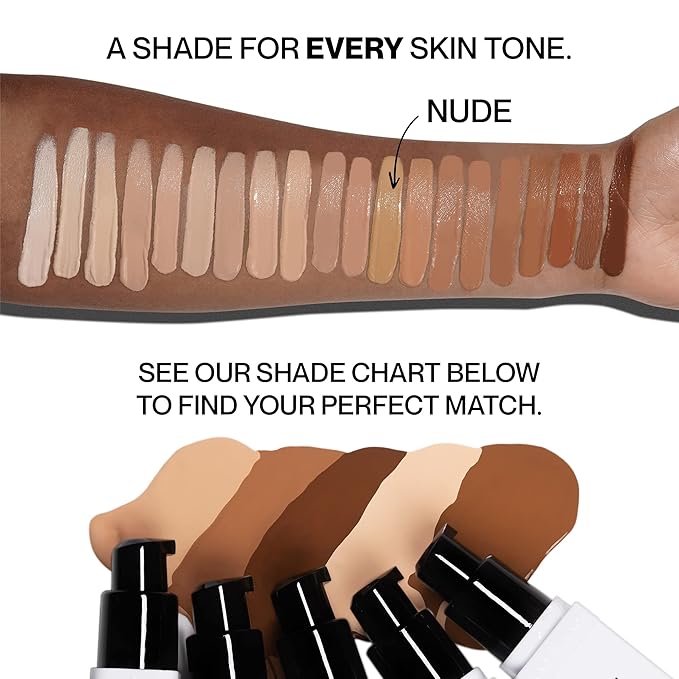 HIDE PREMIUM Liquid Foundation, Multi-Use Waterproof Foundation, Medium/Full Coverage Foundation, Shades for All Skin Types (See Shade Finder), Nude, 1 fl oz-VivaGrace Women