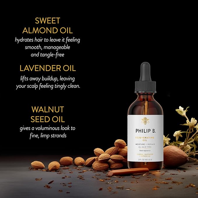 PHILIP B Rejuvenating Oil 2 oz. (60 ml) | Long-Term Hair Repair, Youthful Bounce, Strength and Shine-VivaGrace Women