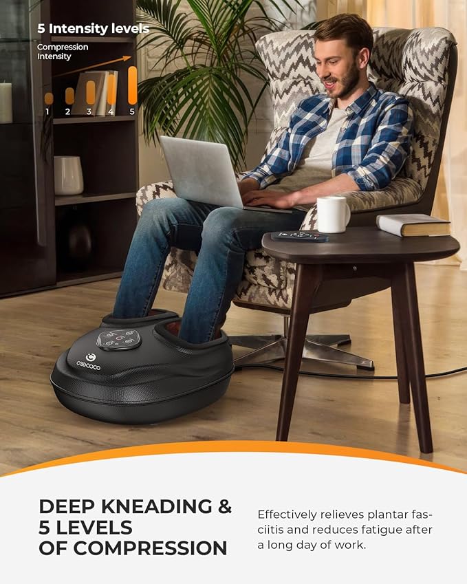 CooCoCo HSA Store Eligible Foot Massager with Heat, Plantar Fasciitis Feet Massager with Remote, Gifts for Women Men Mom Dad, Deep Kneading & Compression, Foot Warmer for Home Office, Fits Size 14-VivaGrace Women