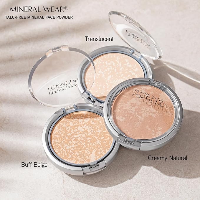 Physicians Formula Mineral Wear Talc-Free Mineral Face Powder, Smooth Satin Buildable & Blendable Coverage, Bare-Feeling Gentle Formula, Cruelty & Vegan - Creamy Natural-VivaGrace Women