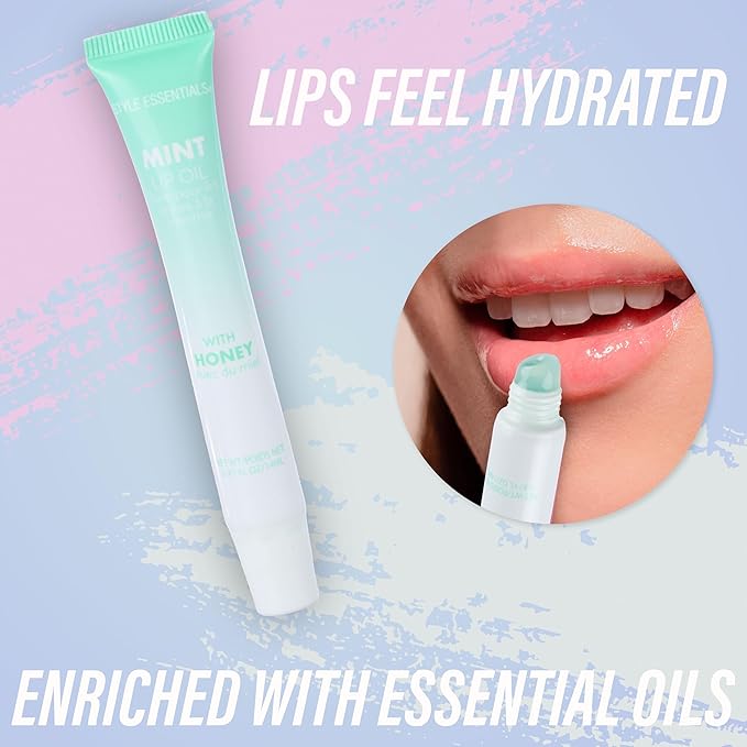 Expressions 12pc Lip Oil Set - Flavored Lip Oils Value Pack, Hydrating Lip Oils w/Squeeze Tube Application, Moisturizing Lip Oil Collection for Everyday Lip Care and Lip Repair (FRUITS)-VivaGrace Women