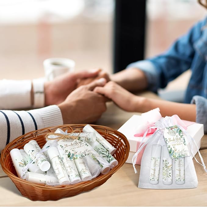 50 Set Employee Appreciation Gifts Bulk Baby Shower Favors Lip Balms Bulk Thank You Gifts Wedding Bridal Shower Bachelorette Gifts Prizes for Guests Women Teacher Coworker Nurse(Eucalyptus)-VivaGrace Women