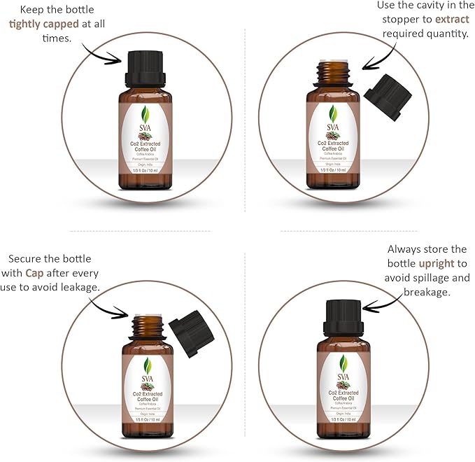 SVA Coffee Essential Oil – 1/3 Fl Oz – 100% Natural Coffee Oil - for Diffuser, Hair Care, Face, Skin Care, Aromatherapy, Scalp and Body Massage, Soap and Candle Making-VivaGrace Women