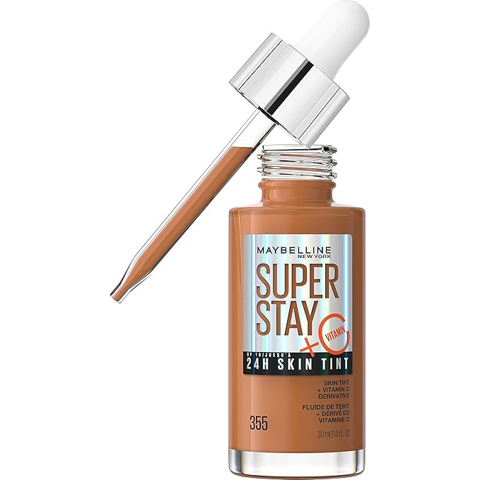 Maybelline Super Stay Up to 24HR Skin Tint, Radiant Light-to-Medium Coverage Foundation, Makeup Infused With Vitamin C, 335, 1 Count-VivaGrace Women