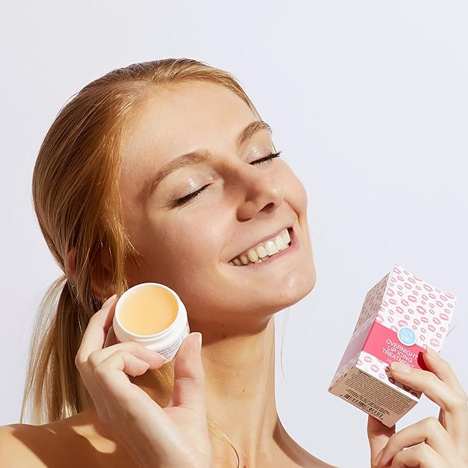 Fizz & Bubble Overnight Lip Icing Treatment with Vitamin E, Shea Butter, Hyaluronic Acid, Beeswax & More - Coconut & Peach - 0.5 Fl Oz-VivaGrace Women