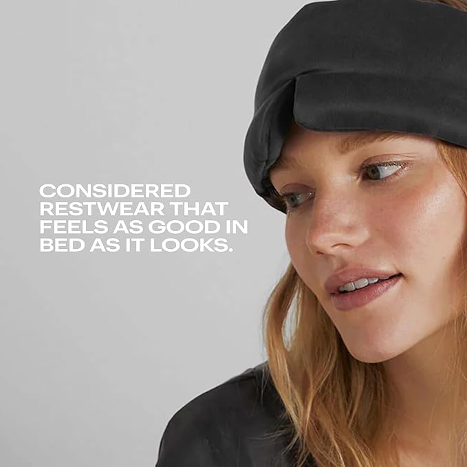 Lunya Sleep Mask with Box - Washable Silk Sleeping Mask and Headband for Beauty Routines - Thermoregulating Comfort for Restful Nights - Silk Eye Mask for Women - Large - Meditative Grey-VivaGrace Women