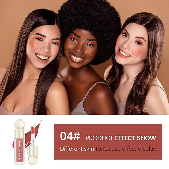 Liquid Blush, Soft Cream Liquid Blush for Cheeks, Light Weight,Long Lasting, Smudge Proof, Natural-Looking, Dewy Finish, For Natural-looking Flush & Everyday Wear (04#)-VivaGrace Women